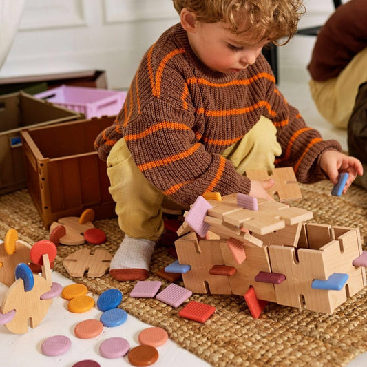 Bavvic Wooden Builder Set 48 pieces