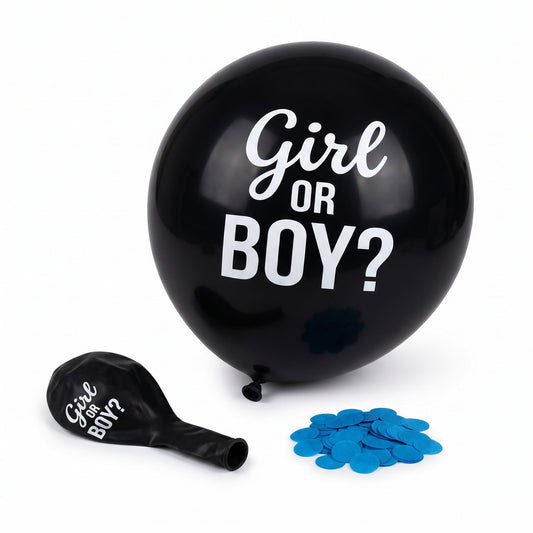 "Girl or Boy?" Gender Reveal Confetti Balloon - 24-Inch