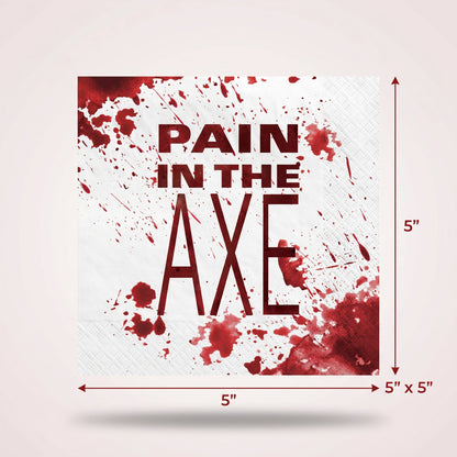 "Get Axed" Halloween Beverage Napkins - 5 In. X 5 In.
