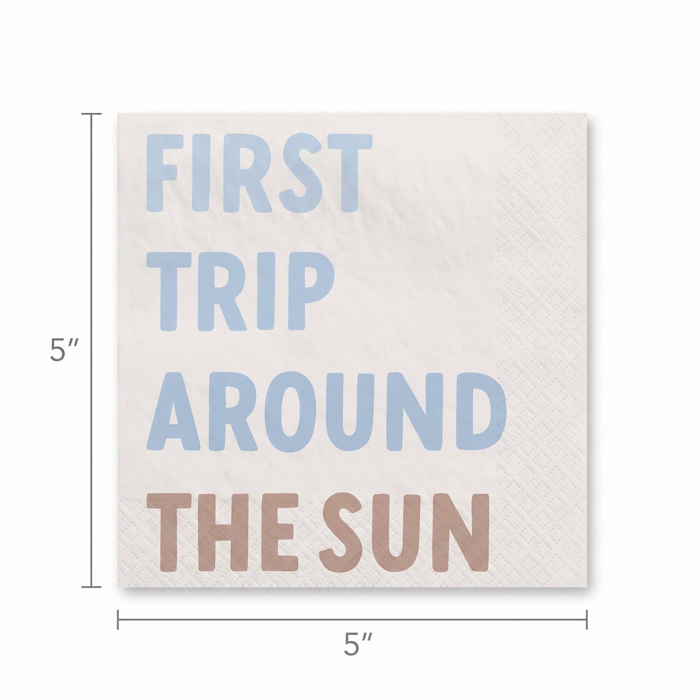 "First Trip Around the Sun" 1st Birthday Beverage Napkins - 5 In. X 5 In.