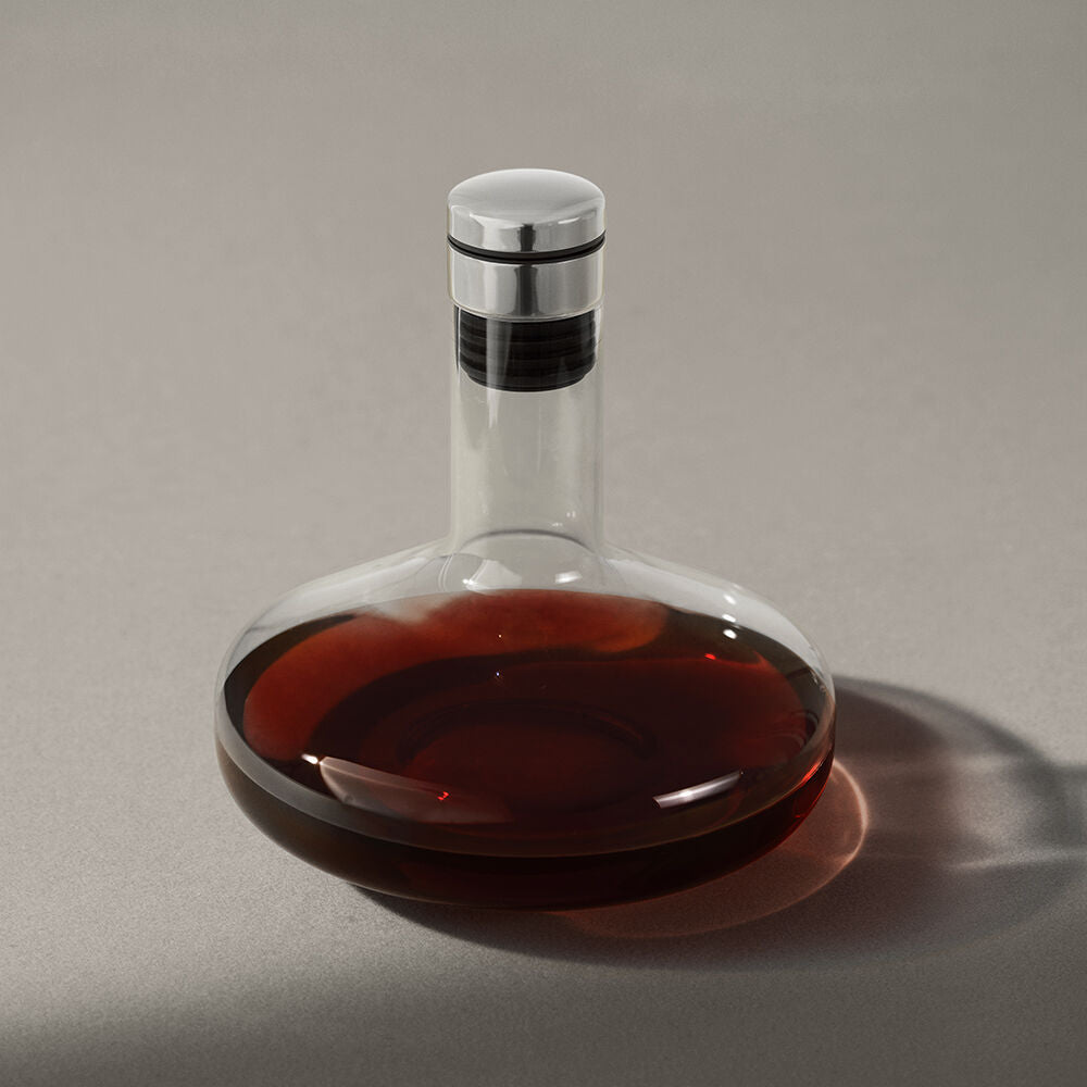 audo copenhagen (menu) | wine breather carafe deluxe | clear + steel