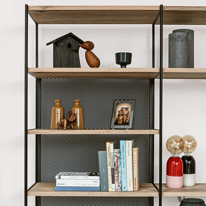 janua | bc 06 room 68 shelving system | 4x5 grid oak + black