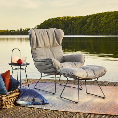 freifrau | leyasol outdoor ottoman | lopi ash + black frame