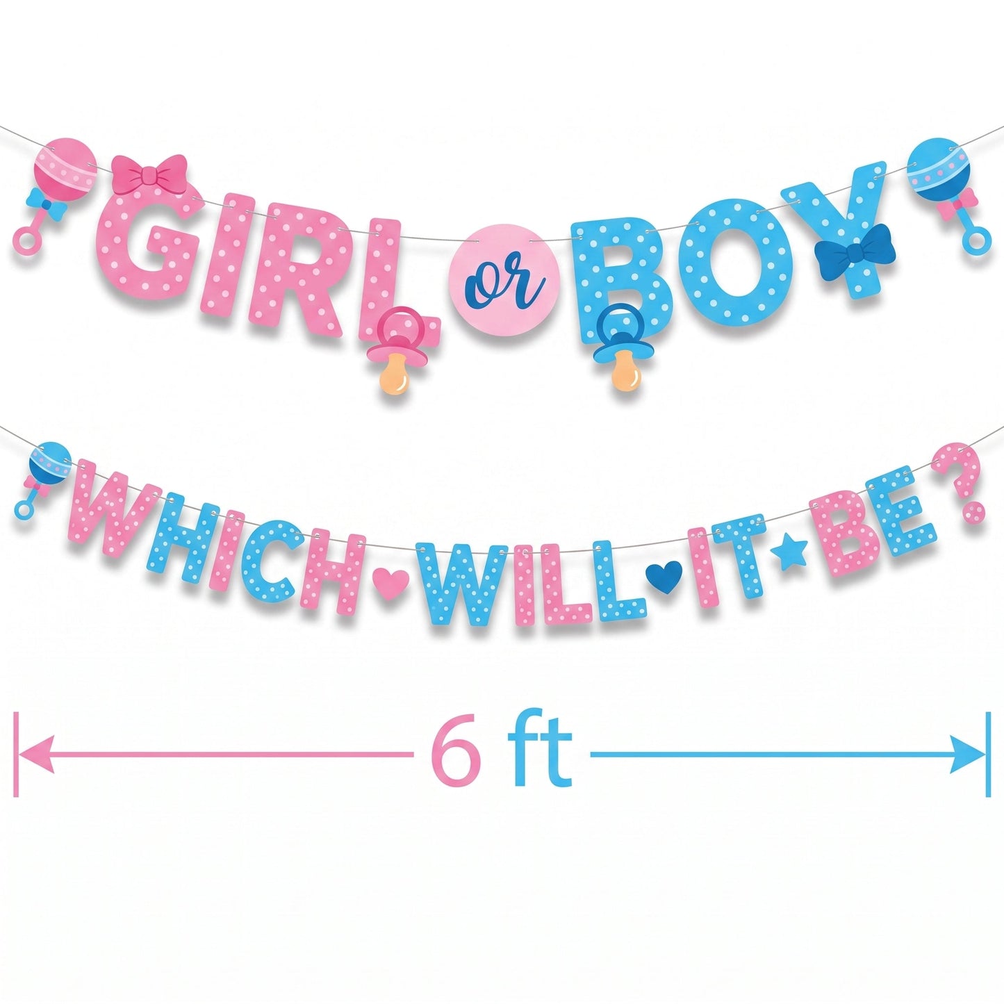"Girl or Boy?" Gender Reveal Letter Banner Set