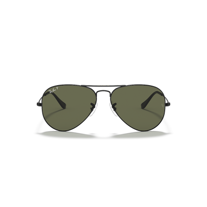 RAYBAN - AVIATOR | Black w/ Green Polarized
