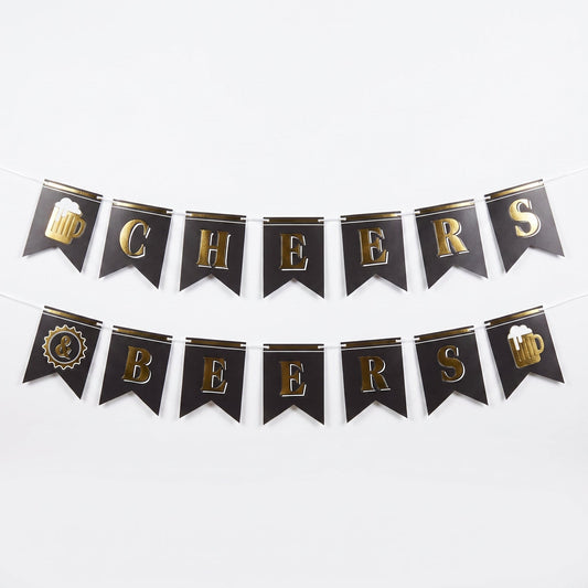"Cheers & Beers" Birthday Pennant Banner Set