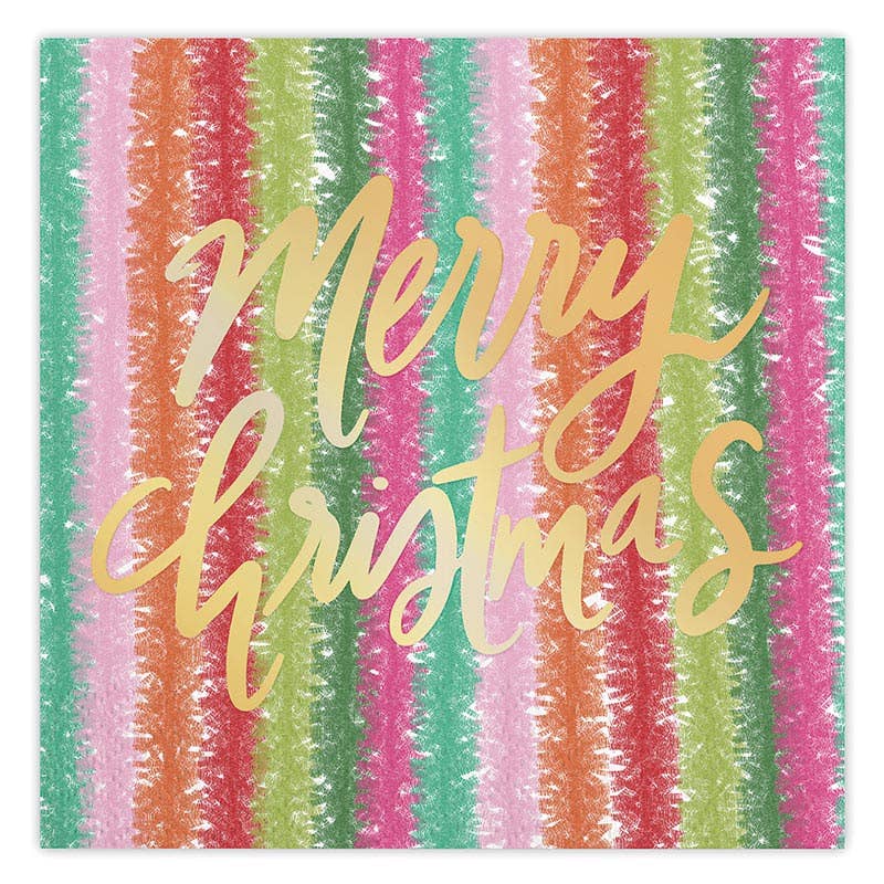 CHRISTMAS GARLAND BEVERAGE NAPKIN