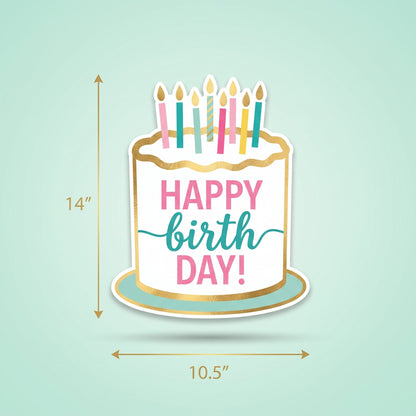 "Happy Cake Day" Cardboard Easel Birthday Sign