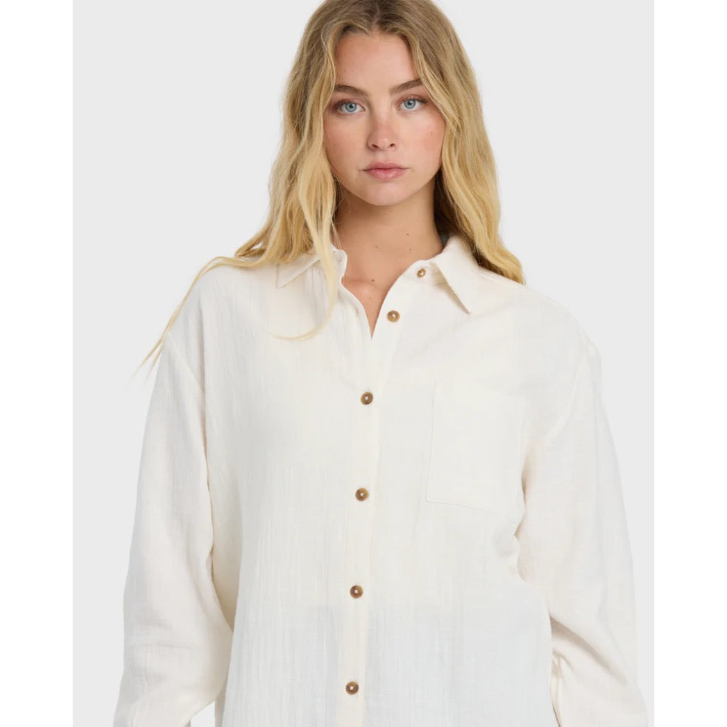 BILLABONG - WANDERER L/S WOVEN TOP | Salt Crystal