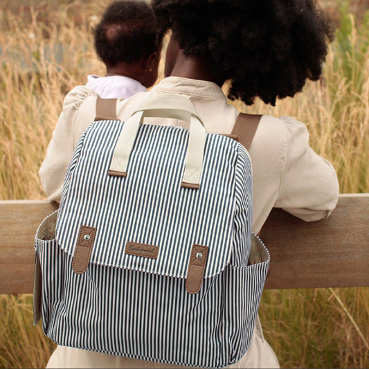 Babymel Robyn Eco Convertible Backpack - Navy Stripe