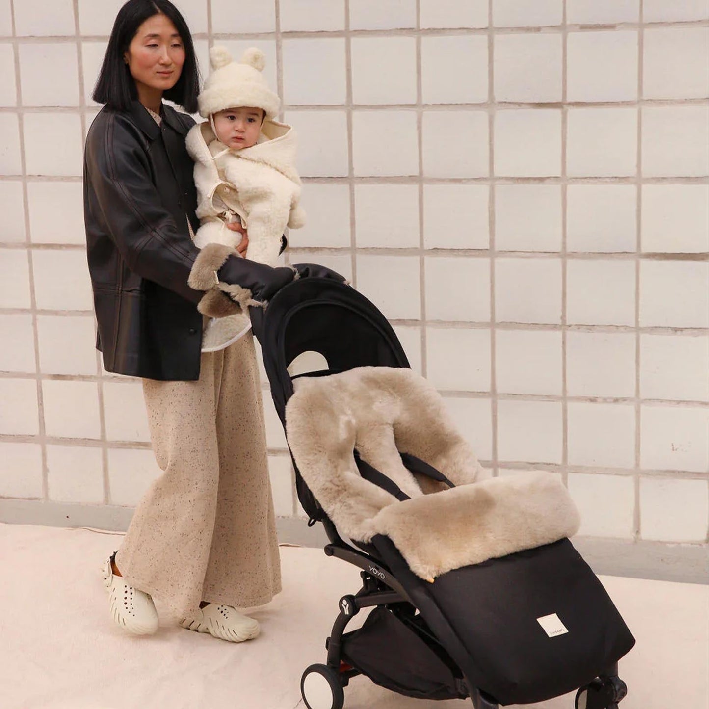 BINIBAMBA Sheepskin Puffmuff
