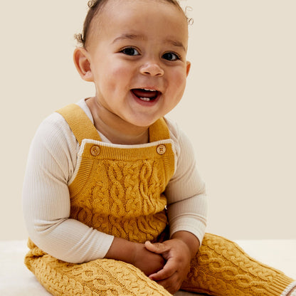 Cable Knit Dungarees & Bodysuit Outfit