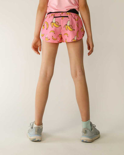 Girls' Pink Bananas Running Shorts