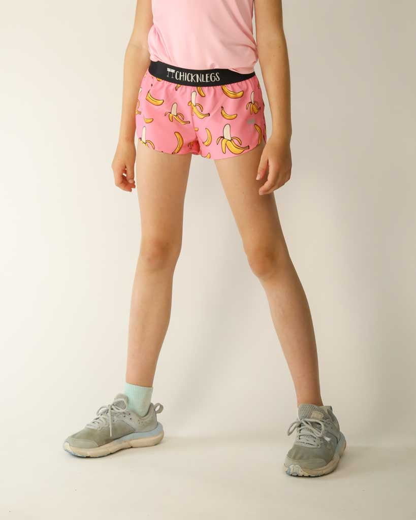 Girls' Pink Bananas Running Shorts