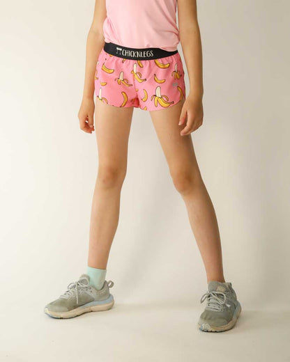 Girls' Pink Bananas Running Shorts