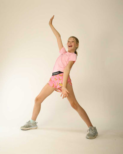 Girls' Pink Bananas Running Shorts