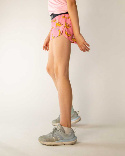 Girls' Pink Bananas Running Shorts