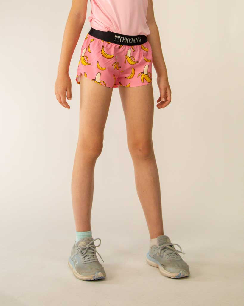 Girls' Pink Bananas Running Shorts