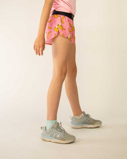 Girls' Pink Bananas Running Shorts