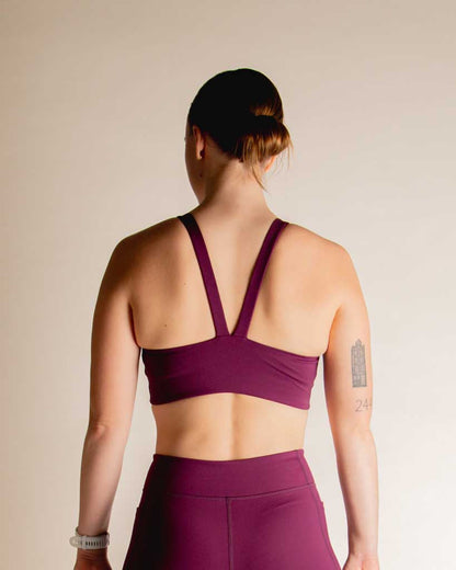 FLY Y-Back Sports Bra – Plum