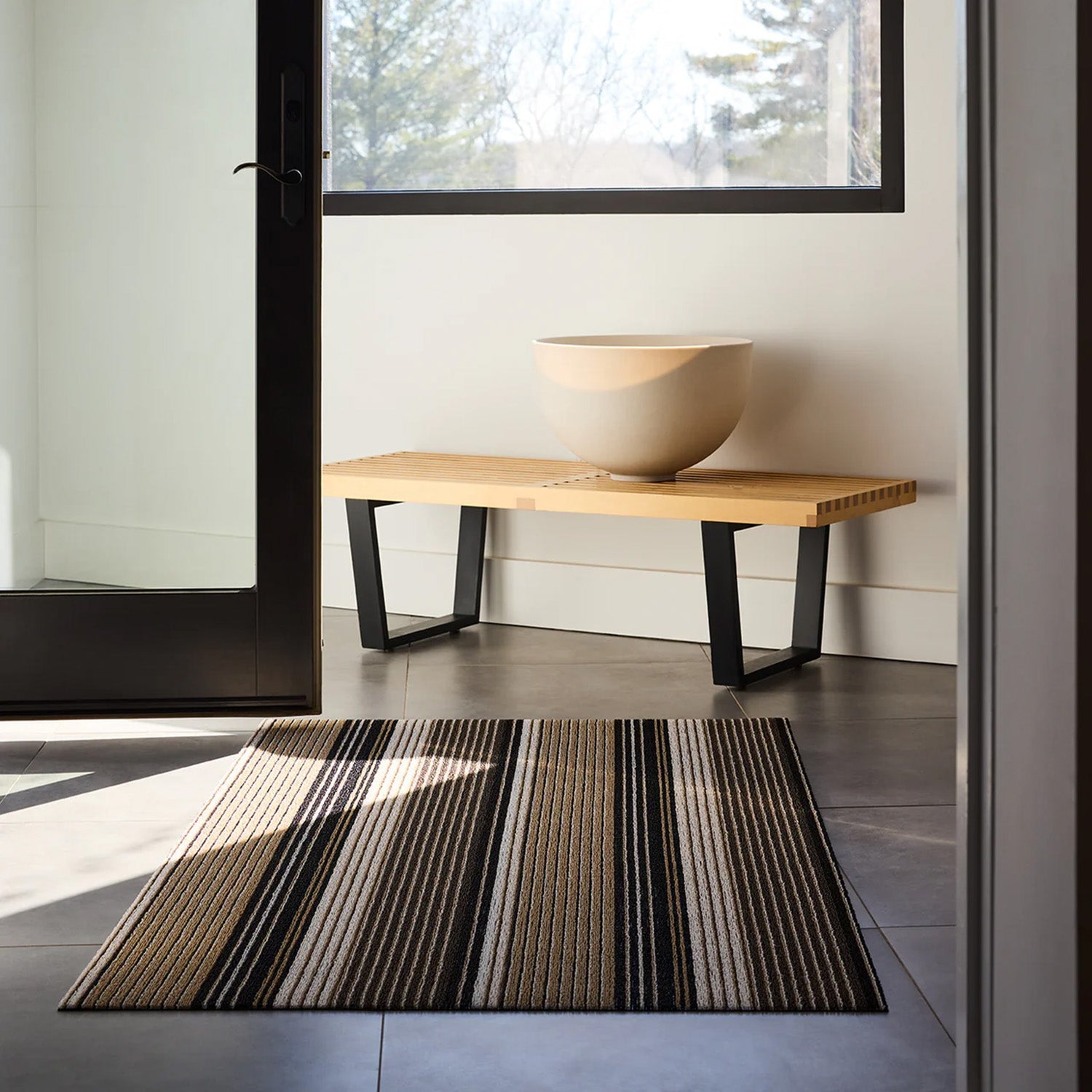 chilewich | shag big mat 91x152cm (36x60") | pleat stripe oyster