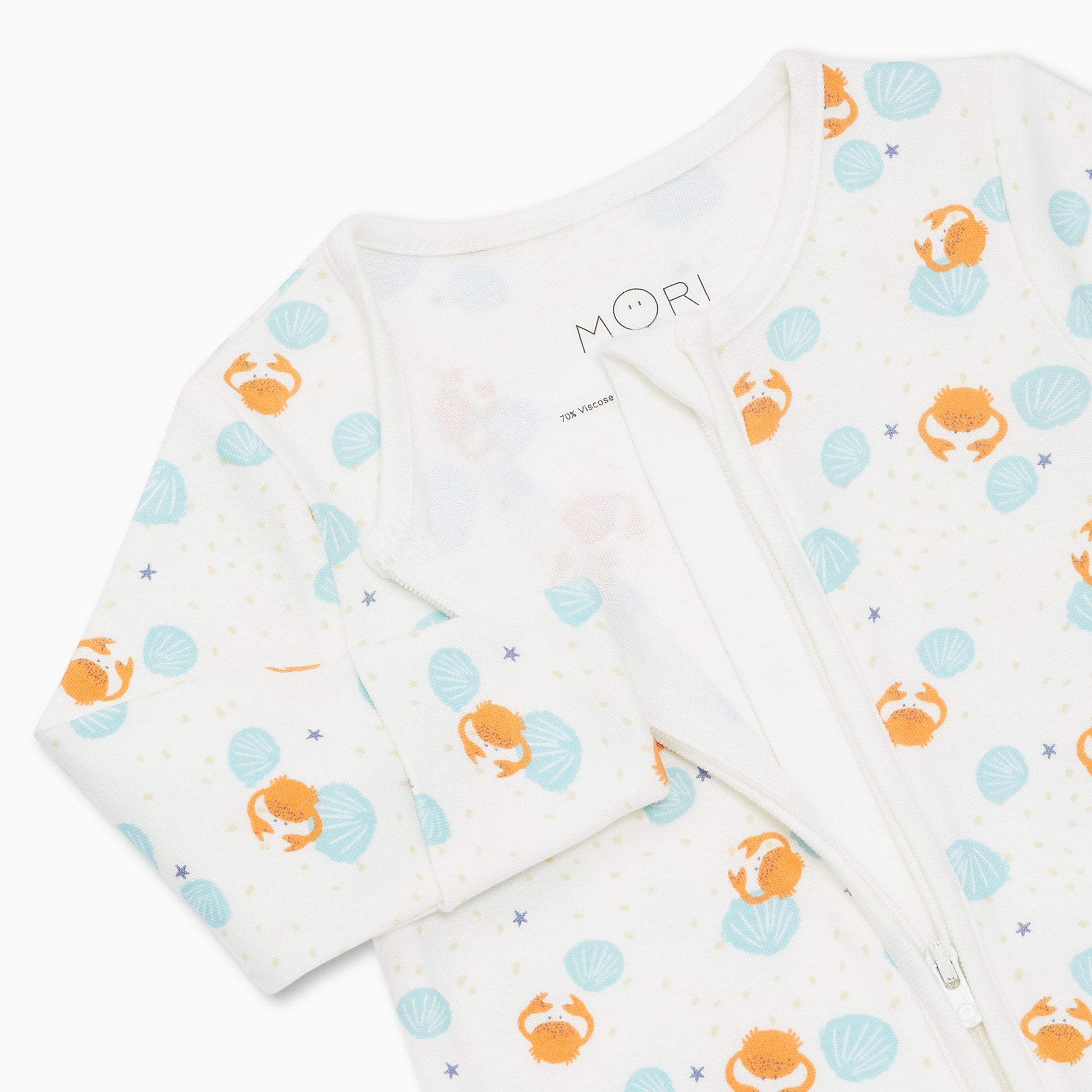 Crab & Shell Clever Zip Sleepsuit