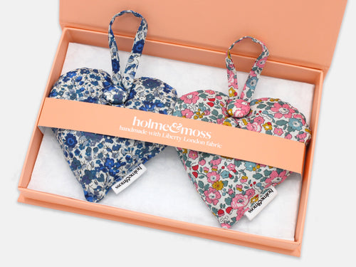 Lavender Heart Gift Box, Liberty Print Ditsy Florals Collection, Set of Two