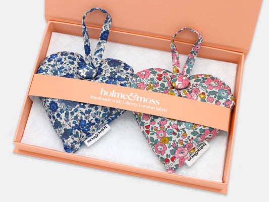 Lavender Heart Gift Box, Liberty Print Ditsy Florals Collection, Set of Two