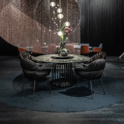 freifrau | marie armchair | adora canelo leather + steel bronze glaze frame