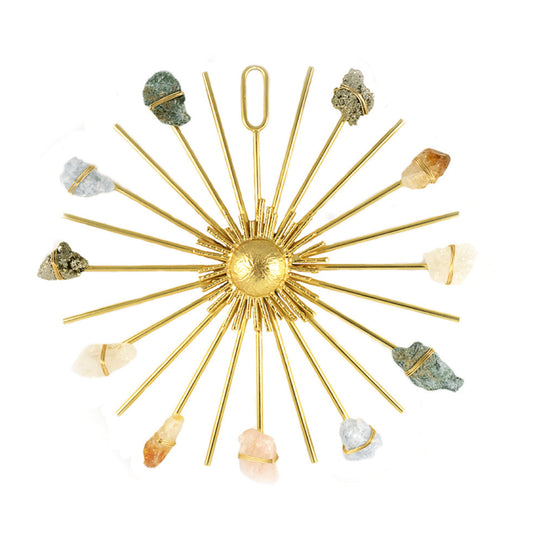 Rainbow Sunburst Healing Crystal Grid