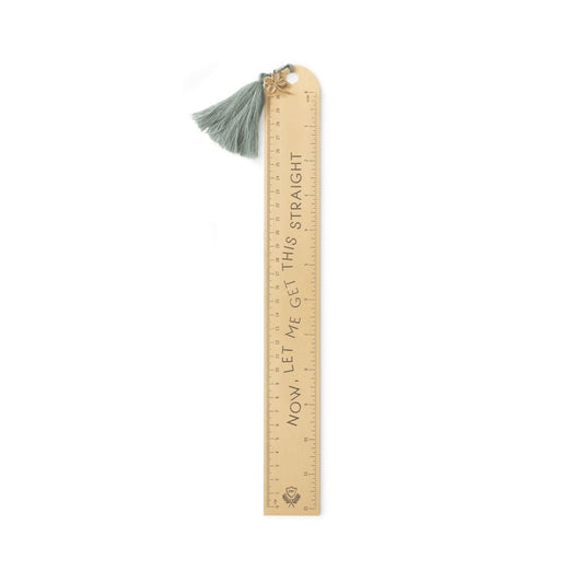 Let Me Get This Straight Metal Ruler with Tassel and Charm