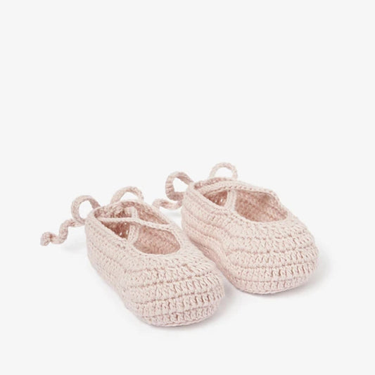 Pink Ballerina Hand Crocheted Baby Booties