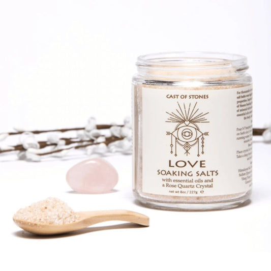 Soaking Salts with Essential Oils & Rose Quartz Crystal