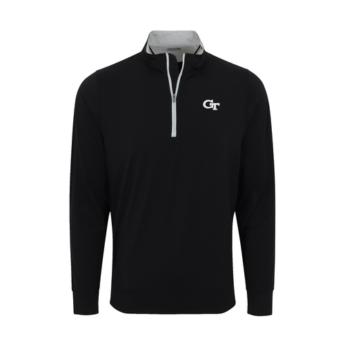 Georgia Tech DriRelease® Performance Pullover Black with Light Grey Trim