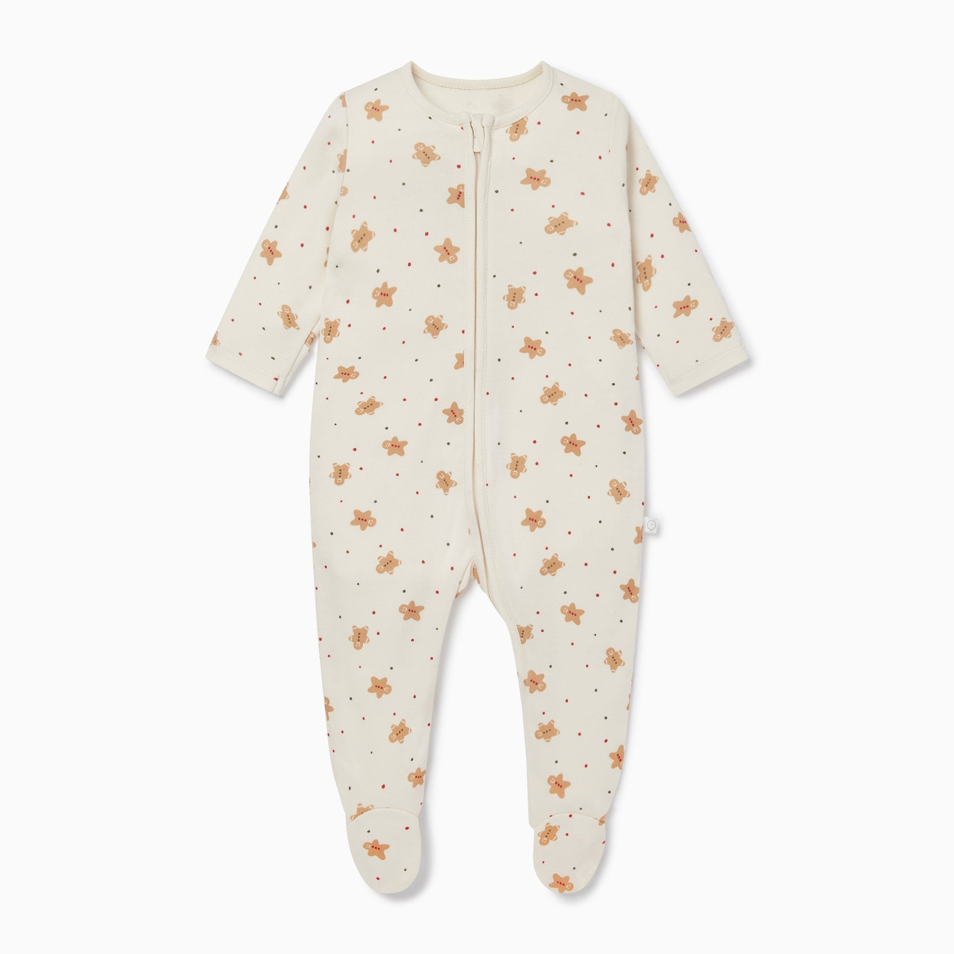 Gingerbread Print Clever Zip Sleepsuit