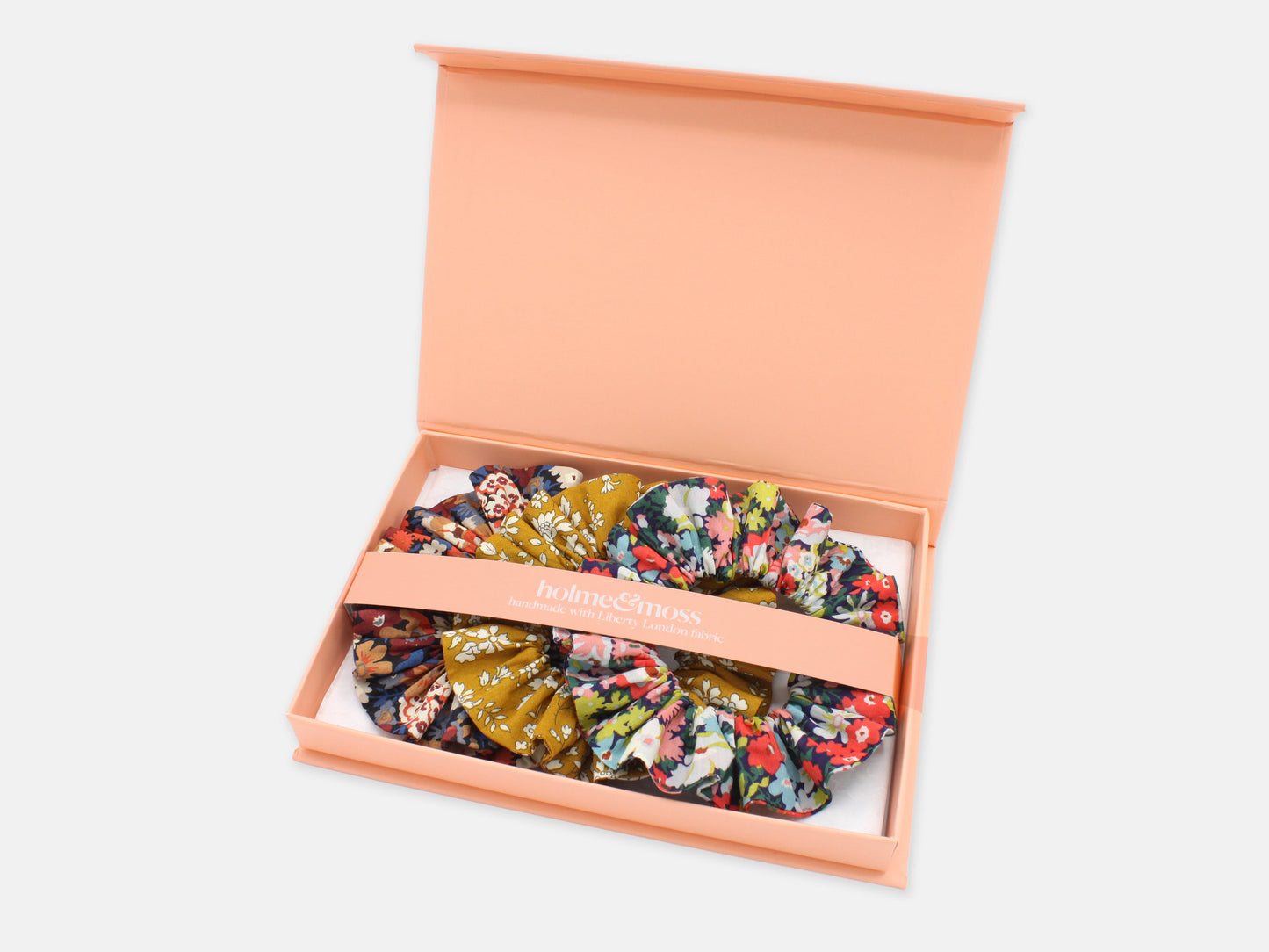 Scrunchie Gift Box, Liberty Print Golden Blooms Collection, Set of Three