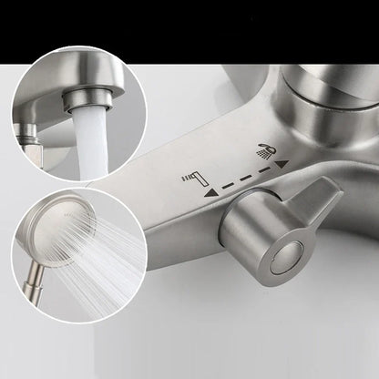 Bathroom Shower Faucet Stainless Steel Triple Bathtub Faucet Mixers Hot Cold Mixer Valve Nozzle Tap Wall Mounted Home Shower Set