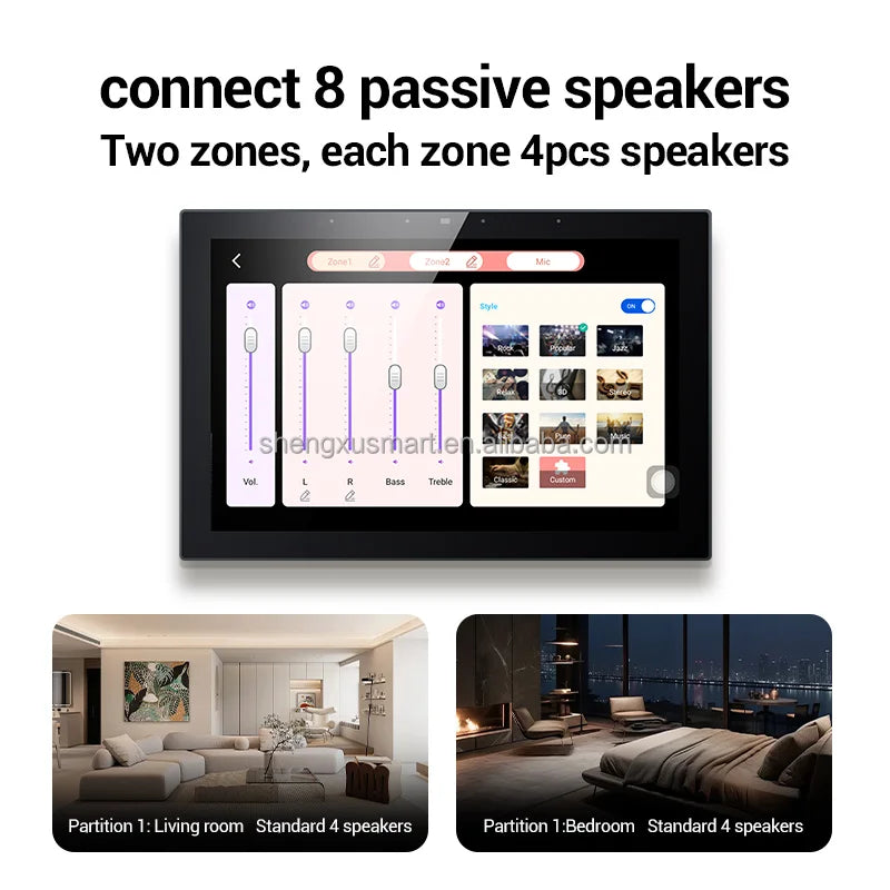 10-Inch Smart Home Control System for Hotel Music Background Android Operated Wifi Wall Amplifier Home Automation Control Panel