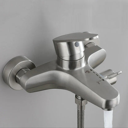 Bathroom Shower Faucet Stainless Steel Triple Bathtub Faucet Mixers Hot Cold Mixer Valve Nozzle Tap Wall Mounted Home Shower Set