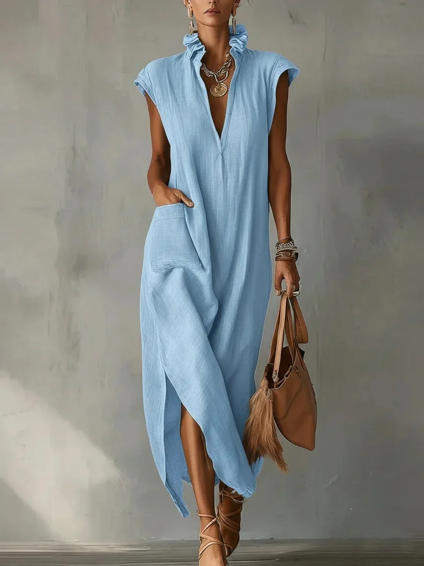 Button Down Shirt Dress Solid Color a Line Sleeveless Office Work Wear Elegant Fashion Small MOQ Boutique Wholesale