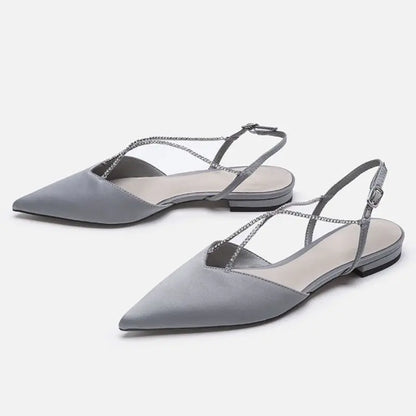 Chain Designer Size Pumps Fashion Elegant Slingback Style Official Shoes Women's Flats
