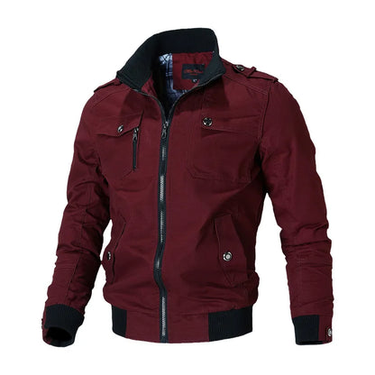 Bomber Jacket Men Fashion Casual Windbreaker Jacket Coat Men Spring Autumn New Hot Outwear Solid Stand Slim Jacket Mens