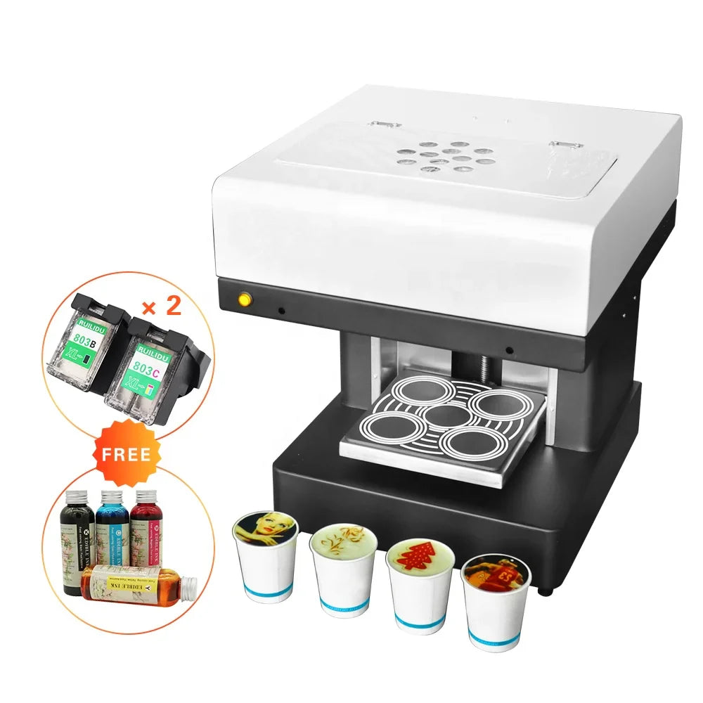 Colorsun Inkjet Latte Art Machine the Coffee Printer Printing on Chocolate Coffee
