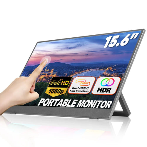 15.6 Inch FHD LCD Display Touch USB Dual Laptop Screen Extender with IPS Panel and Type C Interface Portable Monitor Stand