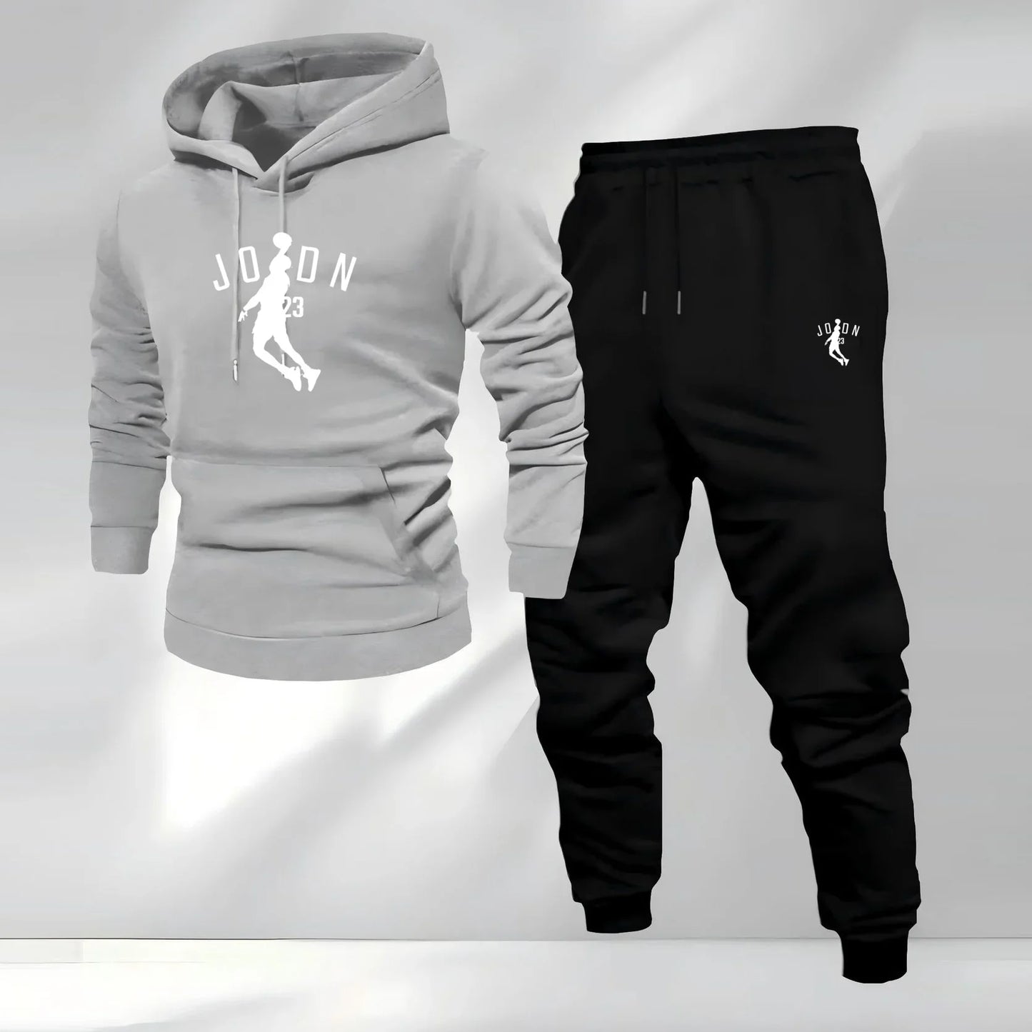 2025 Autumn/Winter Men's Sporty Hoodie Warm Casual Set Customizable Logo Printed Hip Hop Style Knitted Weaving for Sports Brand