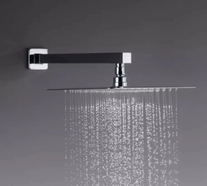 Bathroom Square Rainfall Shower System Wall Mounted Faucet Shower Set