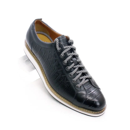 2021 Fashion Designer Men Casual Shoes Pure Cow Leather Walking Street Sports Shoes Luxury Print Flat Green Shoes Men