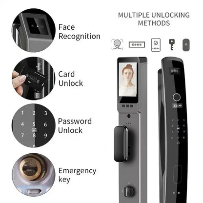 3D Face Recognition with Camera Smartlock WIFI Wishome APP Fingerprint Password Nfc Door Lock Fully Automatic Face Smart Lock