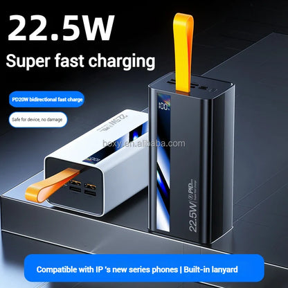 40000mAh Portable PowerBank with LED Digital Display 4USB Type-C Output USB C PD 22.5W Fast Charging Big Capacity Power Station