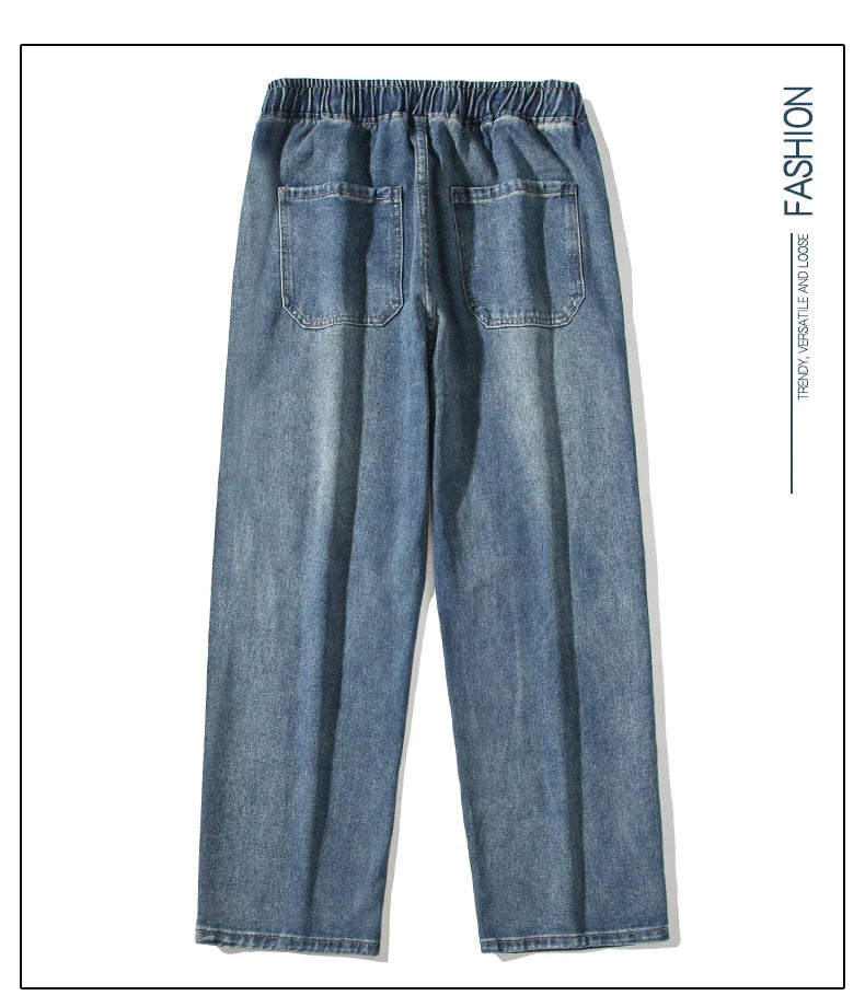 ANSZKTN Men's Fall Trend Loose Straight Leg Pants Jeans